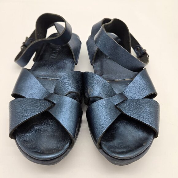 Trippen Womens Blue Calf Leather Venus Strappy Sandals Sz 7 EU 38 Beach Germany - Picture 5 of 10